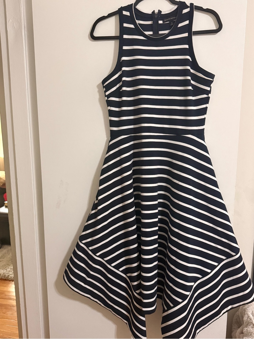 Banana Republic Navy and White Striped Dress